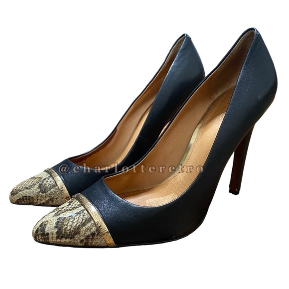 Coach • NACIE Snake Toe Leather Stilettos - Picture 3 of 12